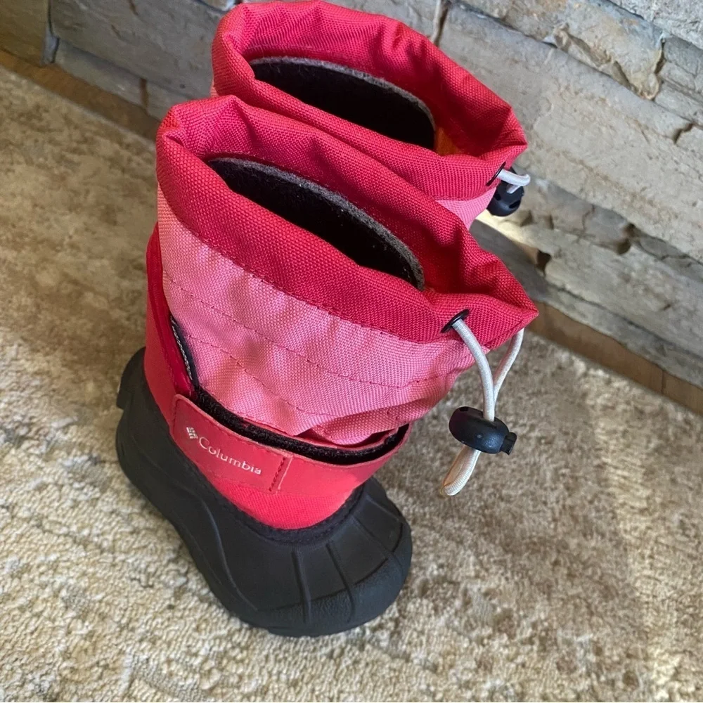 Columbia Powderbug Wool Lined Snow Boots Waterproof Tall Drawstring Pink: 4